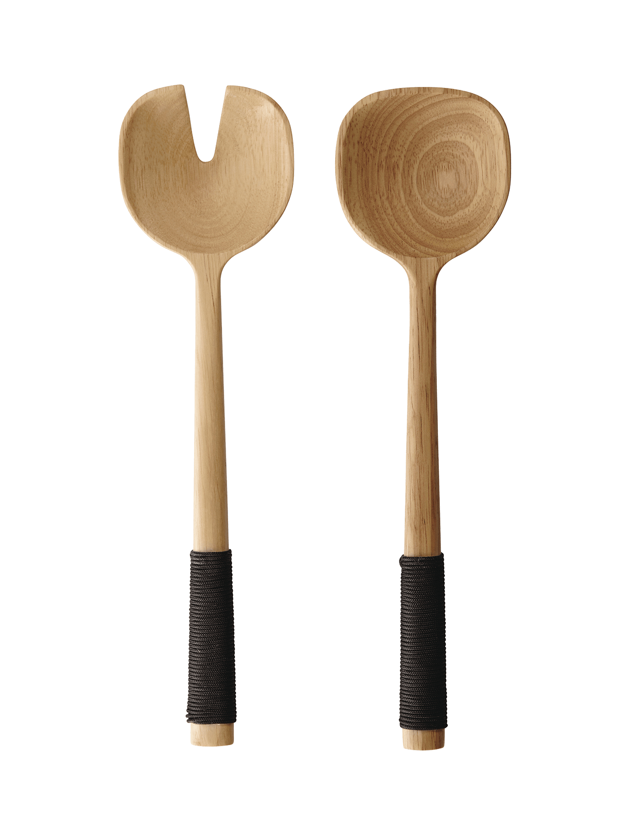 ASA - 53931970 - ASA, Salatbesteck mit schwarzem Nylongriff, Gummibaumholz