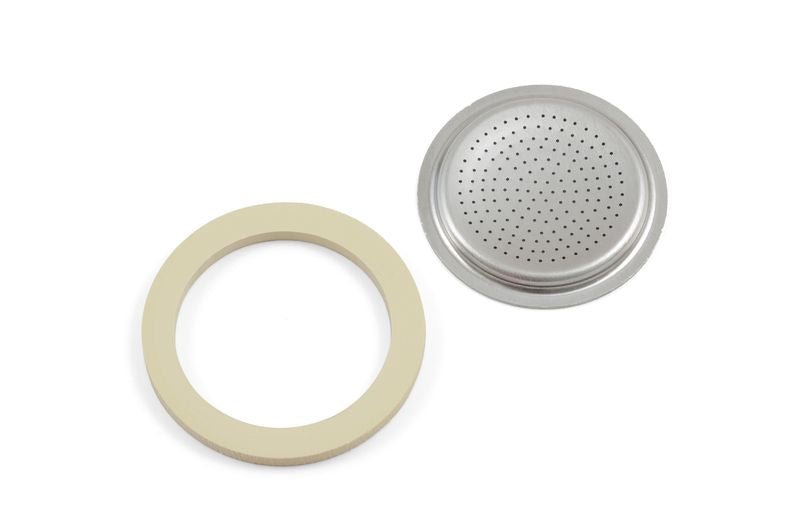 BIA-800411 - Bialetti '1 Dichtung + Filter passend für Espressokocher Venus, Musa und Kitty 4 Tassen'