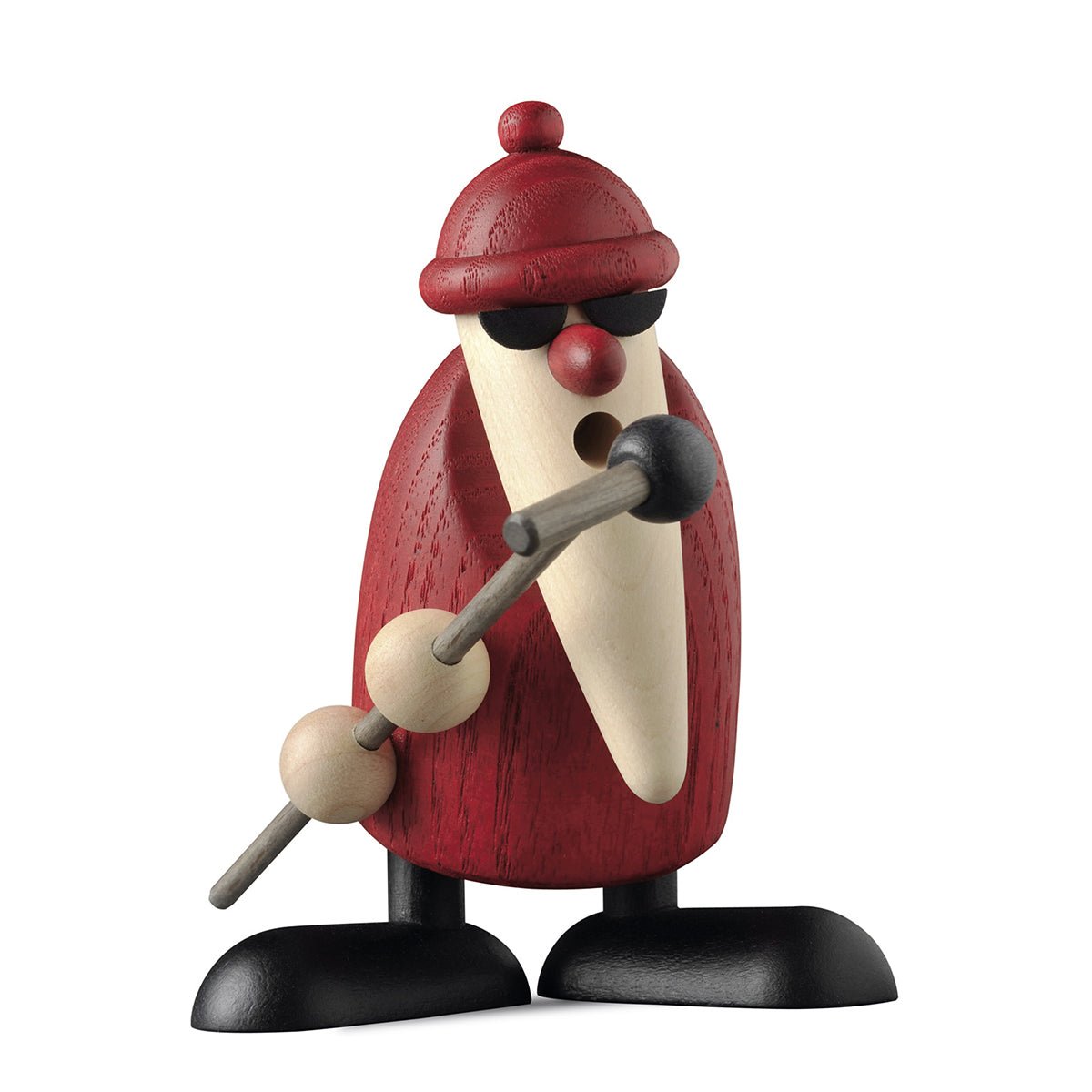 KOE - 6532 - Bjoern Koehler - Kapelle Weihnachtsmann am Mikrofon extrovertiert rot