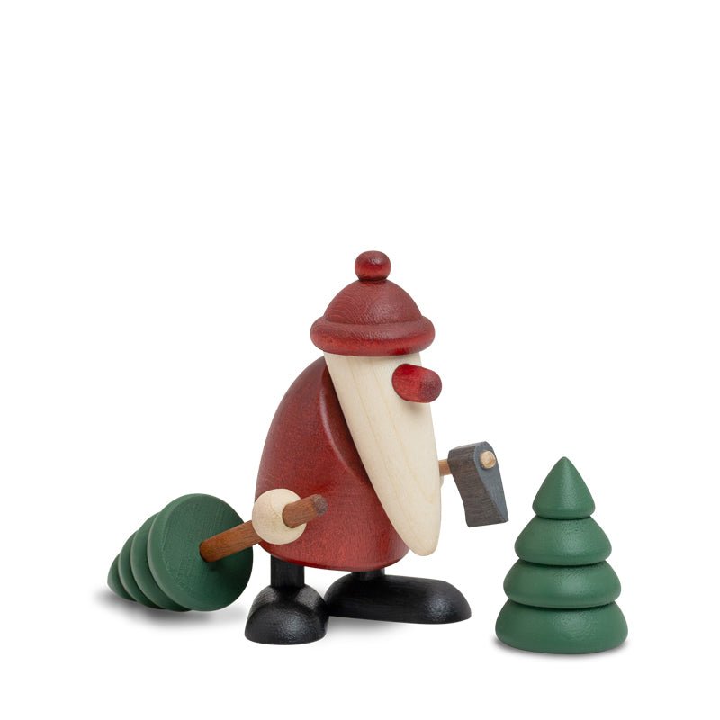 KOE - 116050 - Bjoern Koehler - Miniaturset 9 - Weihnachtsmann mit Axt und Bäumen - 4,3cm klein - 2025
