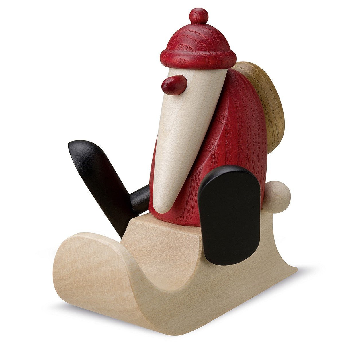 KOE - 630 - Bjoern Koehler - Weihnachtsmann auf Schlitten, klein, rot/natur 10,5cm