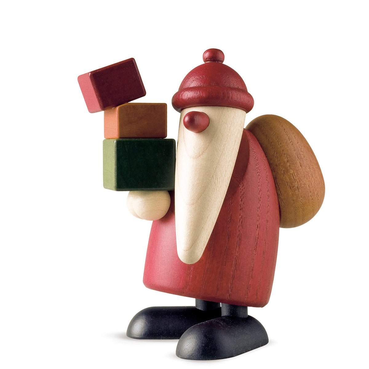 KOE - 6080 - Bjoern Koehler - Weihnachtsmann Geschenke tragend, klein, rot 9,5cm
