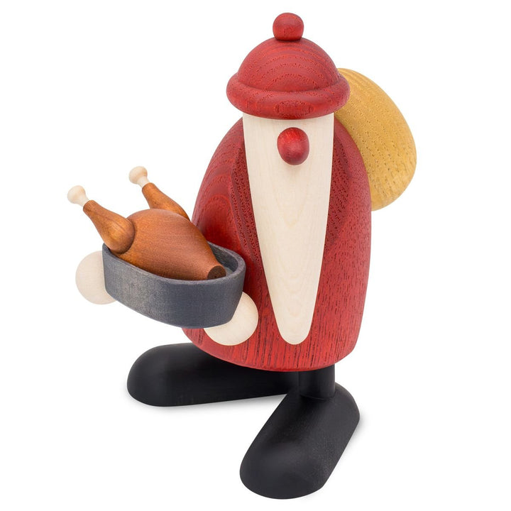 KOE-6595 - Bjoern Koehler - Weihnachtsmann mit Gänsebraten, klein, rot 9,5cm, 2026