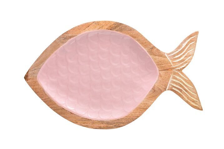 GICO - 1126404012 - Boathouse, Tablett, M, Mangoholz, Fischform, rosa