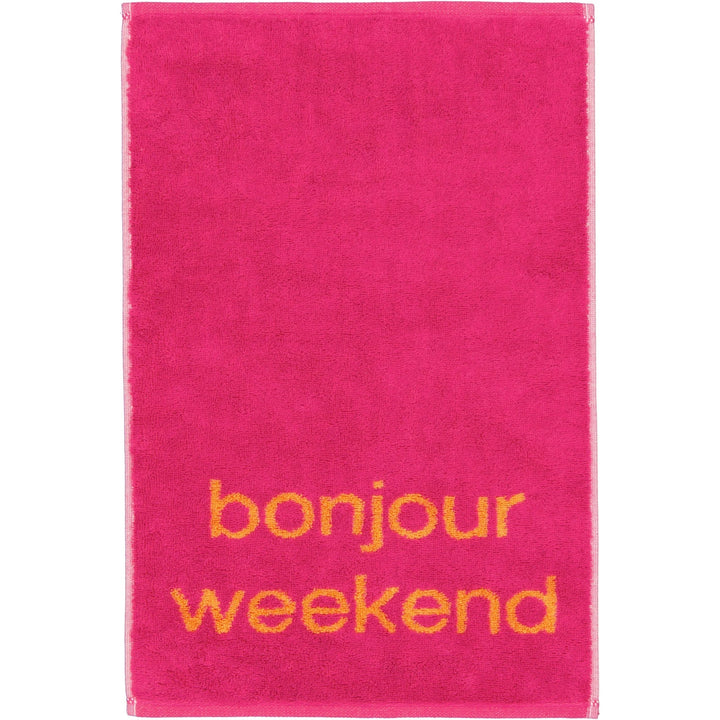 CAW-100-5-s30/50 - Cawö - Postcard Towels - bonjour weekend, 30/50cm