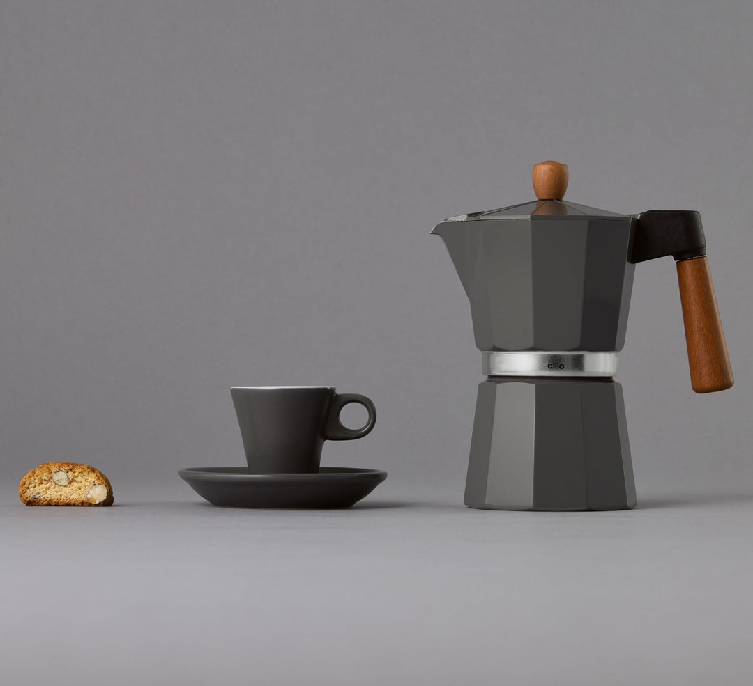 CIL-321579 - Cilio, Espressokocher, 6 Tassen, Farbe grau