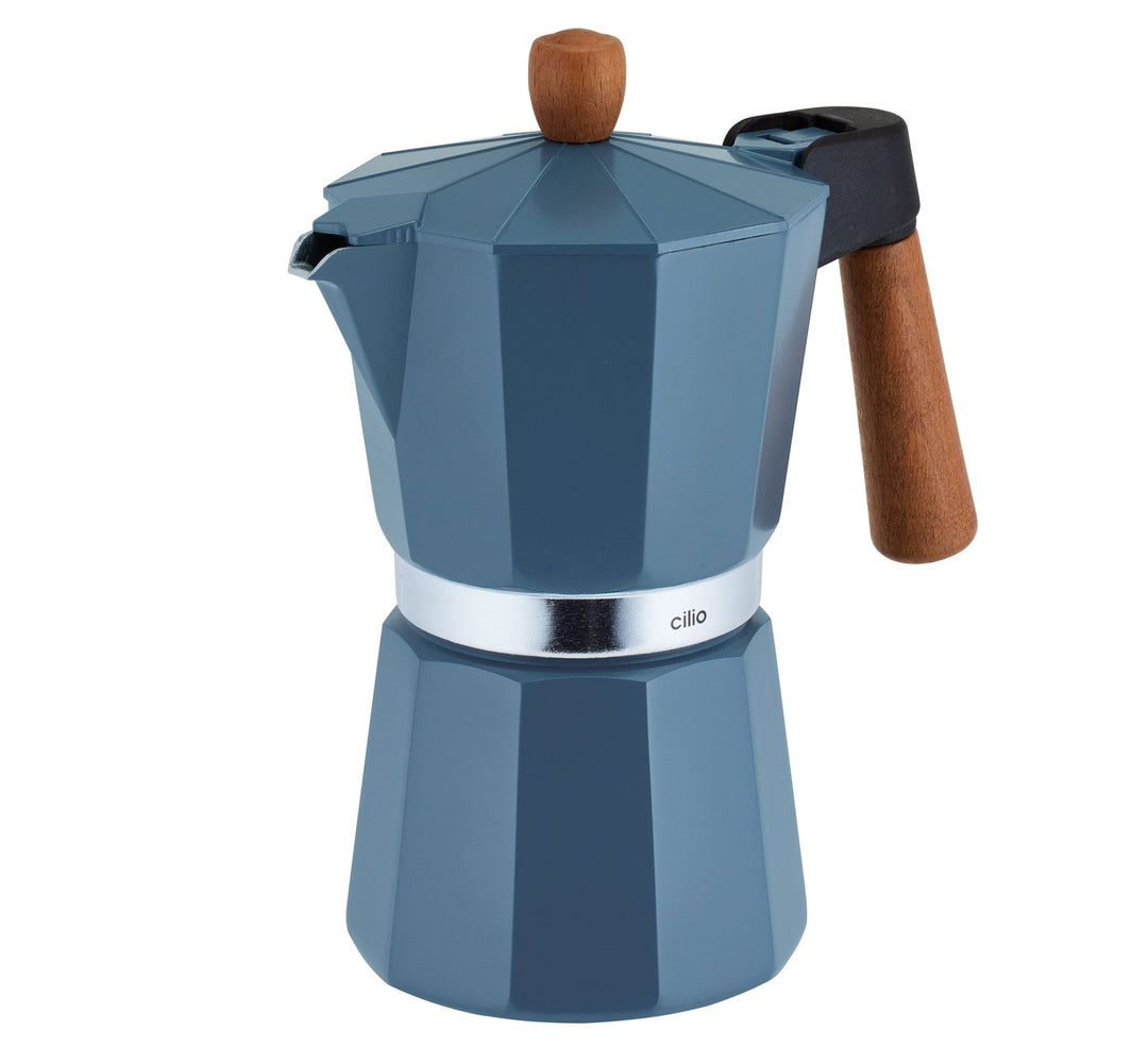 CIL-321517 - Cilio, Espressokocher Legno, 6 Tassen, blau