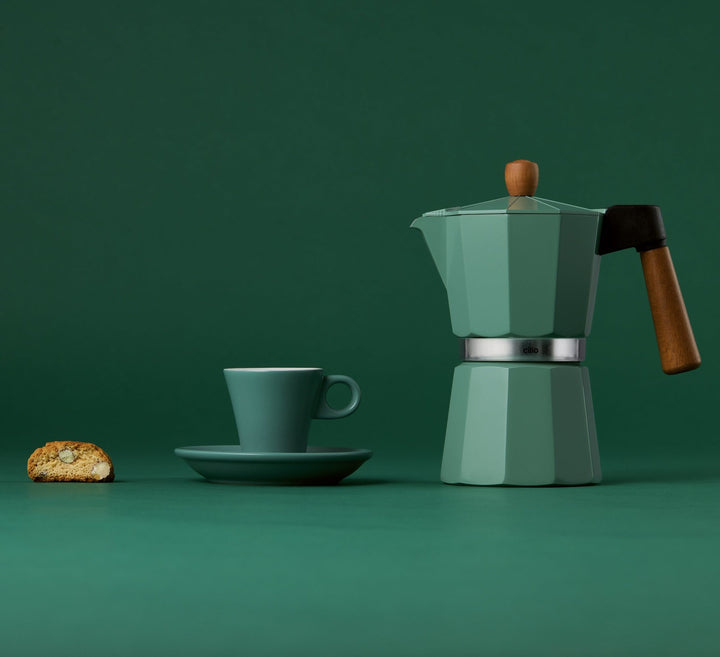 CIL-321555 - Cilio, Espressokocher Legno, 6 Tassen, Farbe mint