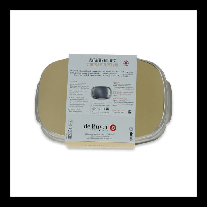 DEB-312438 - De Buyer, Rechteckige Auflaufform Edelstahl 38x26cm