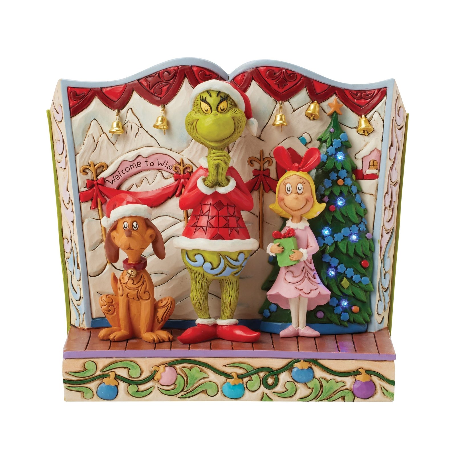 6017056FE - Der Grinch mit Cindy - Lou und Max Bilderbuch – Signierte Erstausgabe, h 16cm, Jim Shore 2025