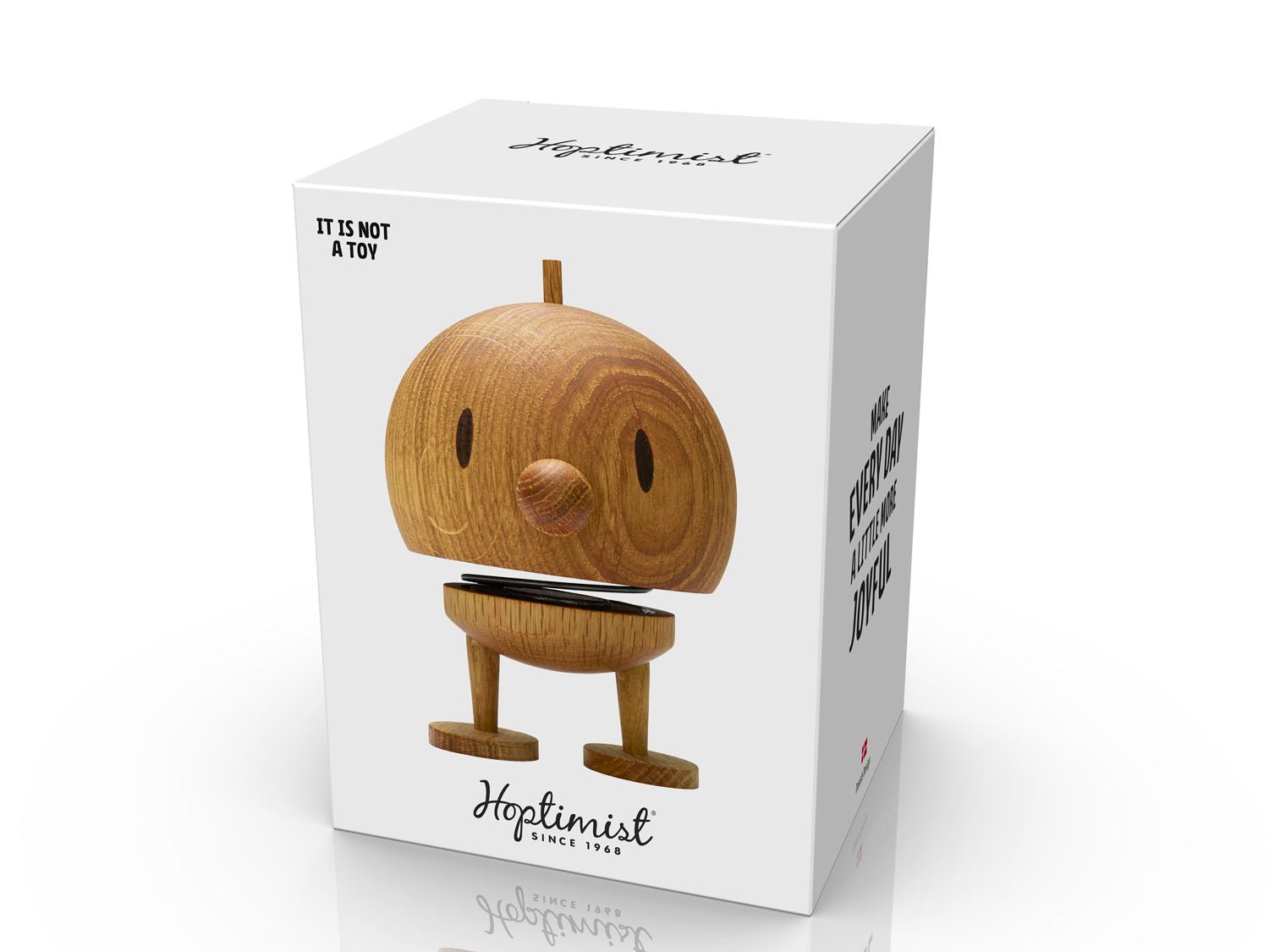 F&H-27163 - F&H Group, Hoptimist Wackelfigur, Motiv Bumble aus Holz, Medium, 7,5x8,5x10,7cm