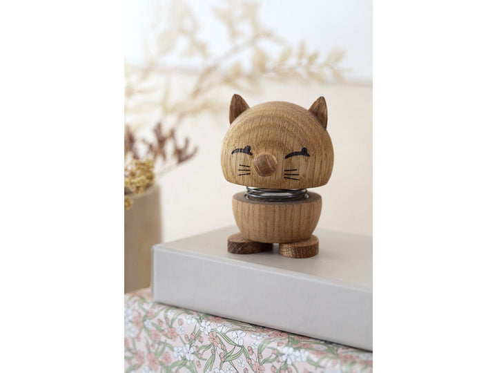 F&amp;H-28746 - F&amp;H Group, Hoptimist Wackelfigur, Motiv Katze aus Holz, Small, 5,5x5,9x7,3cm