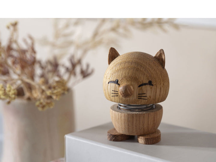 F&amp;H-28746 - F&amp;H Group, Hoptimist Wackelfigur, Motiv Katze aus Holz, Small, 5,5x5,9x7,3cm