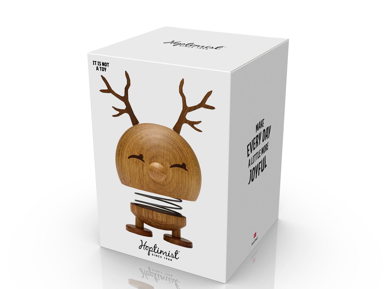 F&H-28047 - F&H Group, Hoptimist Wackelfigur, Motiv Reindeer Bimble aus Holz, Medium, 14cm