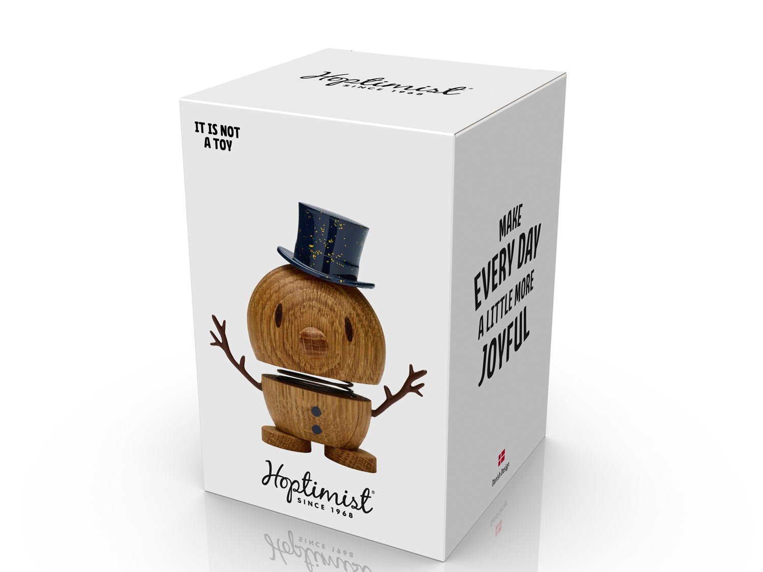 F&H-26314 - F&H Group, Hoptimist Wackelfigur, Motiv Snowman aus Holz, Small, 9,5x5,9x7,8cm