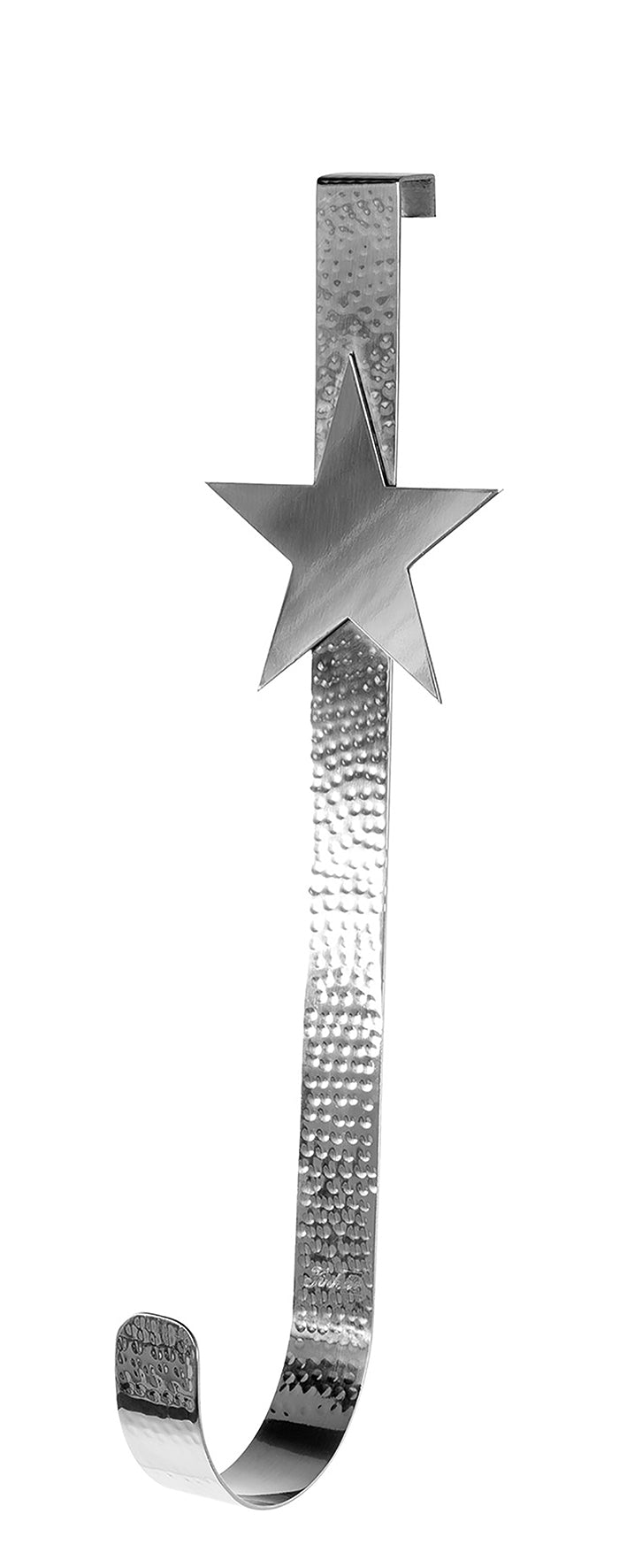 FINK - 151162 - FINK, Türhaken für Kränze mit Stern, Edelstahl gehämmert glatt, Höhe 36cm