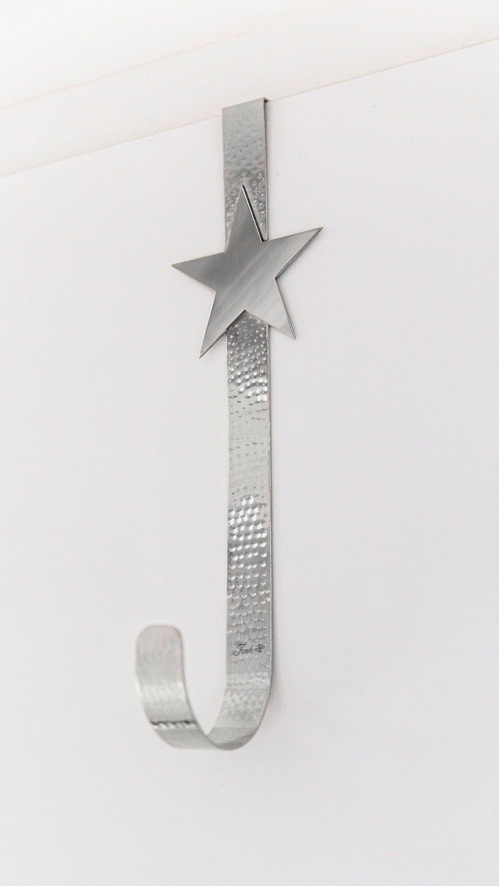 FINK - 151162 - FINK, Türhaken für Kränze mit Stern, Edelstahl gehämmert glatt, Höhe 36cm