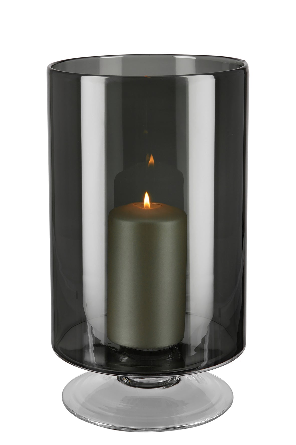 FINK - 115356 - FINK, Viana Vase/Windlicht grau, klar, Höhe 34,5cm