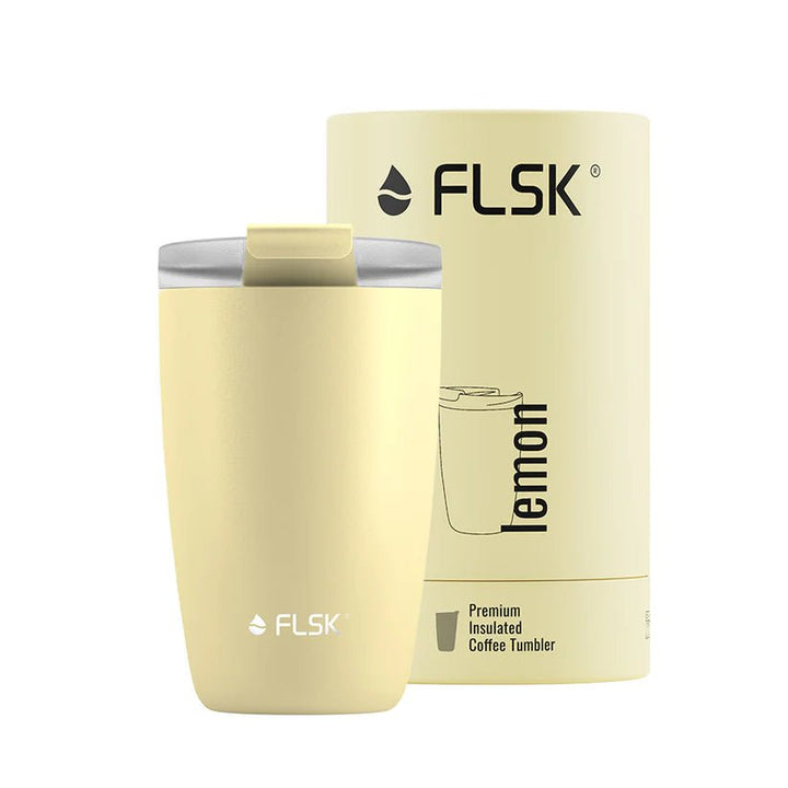 FLSK To - Go - Cup aus Edelstahl, lemon, 350ml, 14,2cm hoch FL - 1030 - 0350 - 2038