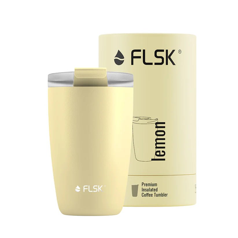 FLSK To - Go - Cup aus Edelstahl, lemon, 350ml, 14,2cm hoch FL - 1030 - 0350 - 2038