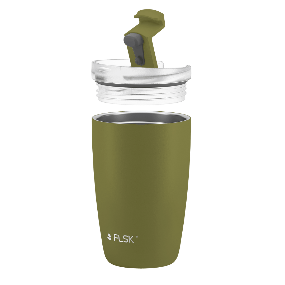 FL-1030-0350-2041 - FLSK To - Go - Cup aus Edelstahl, olive, 350ml, 14,2cm hoch