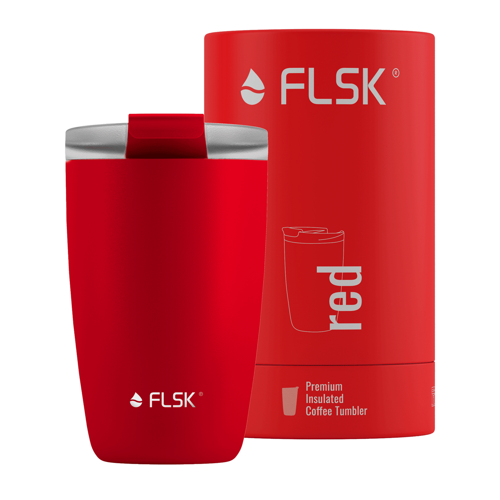 FL-1030-0350-2039 - FLSK To - Go - Cup aus Edelstahl, red, 350ml, 14,2cm hoch