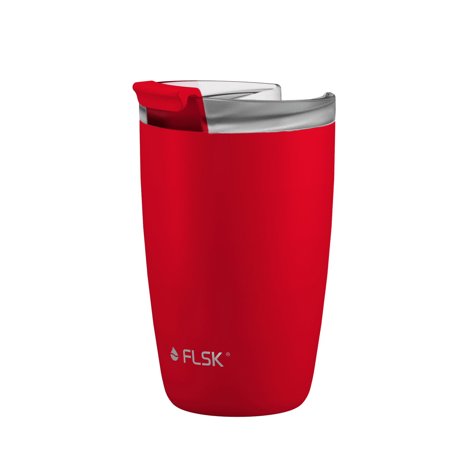 FL-1030-0350-2039 - FLSK Bicchiere da viaggio in acciaio inox, rosso, 350ml, alto 14,2cm