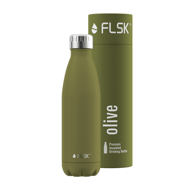 FL-1010-0500-2041 - FLSK Trinkflasche aus Edelstahl, olive, 500ml, 25,5cm hoch