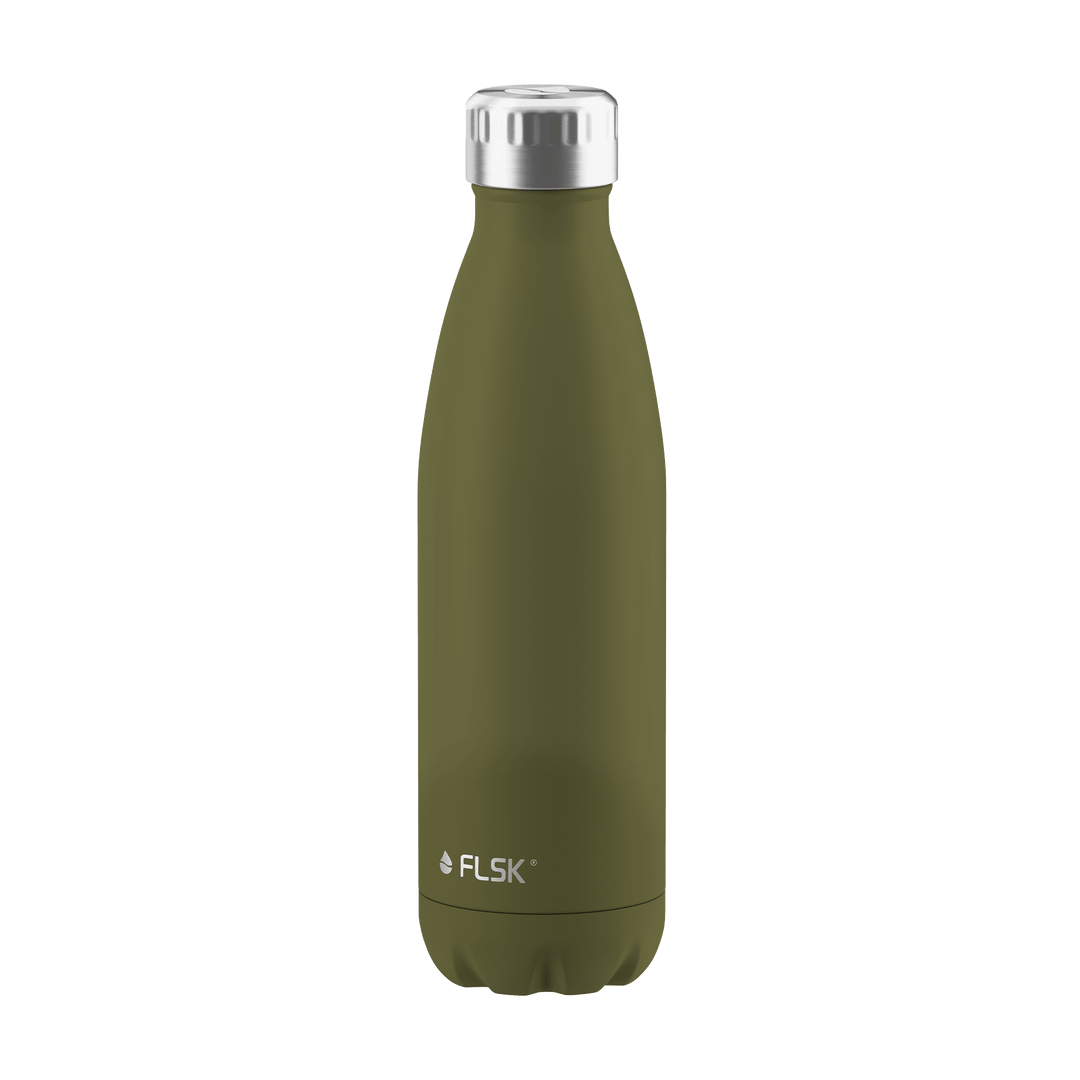 FL-1010-0500-2041 - FLSK Trinkflasche aus Edelstahl, olive, 500ml, 25,5cm hoch