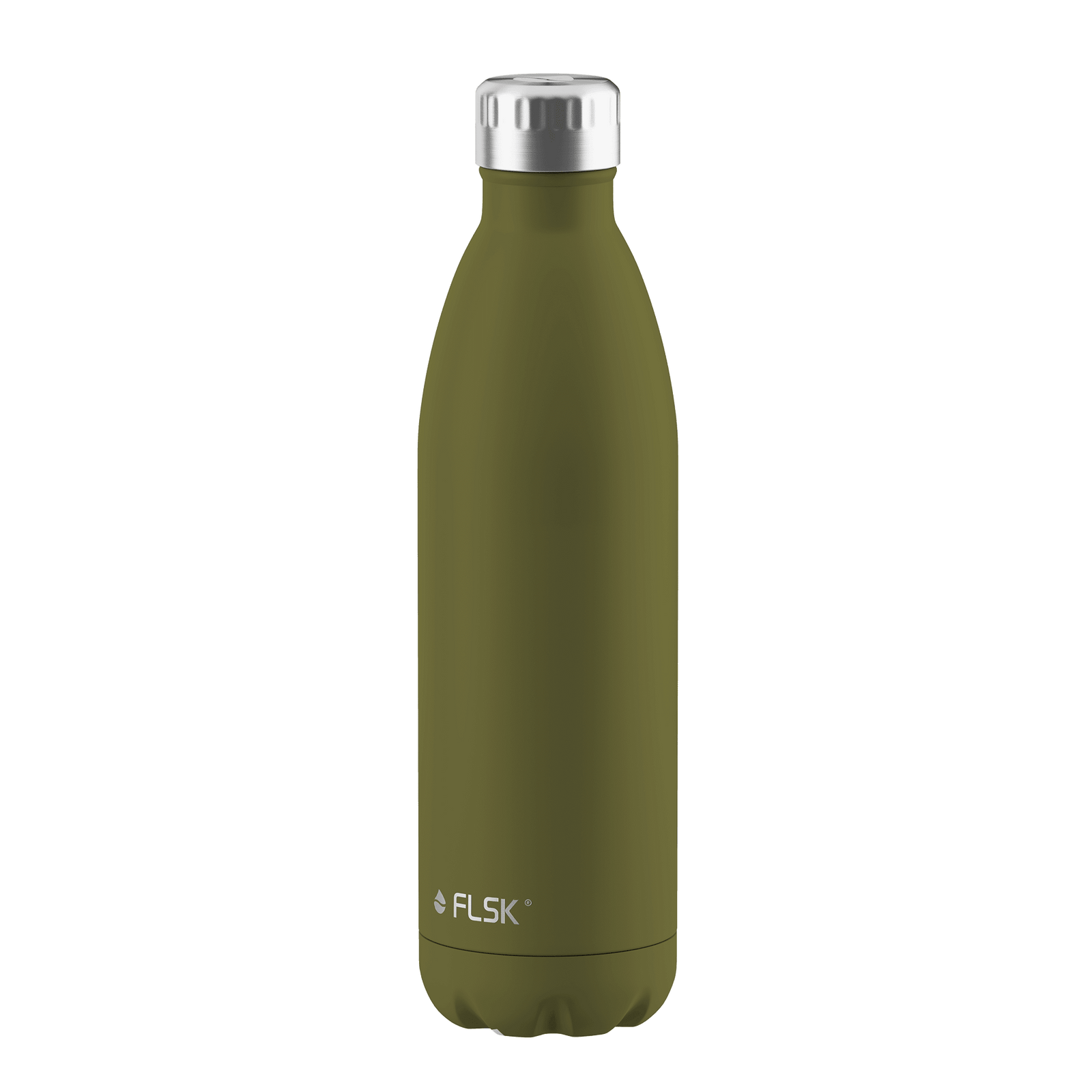 FL-1010-0750-2041 - FLSK Trinkflasche aus Edelstahl, olive, 750ml, 28,6cm hoch