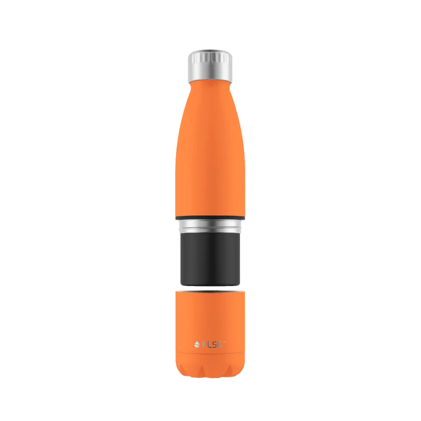 FLSK Trinkflasche mit Becher, orange, 700ml, 28,8cm hoch FL - 2010 - 0700 - 0011