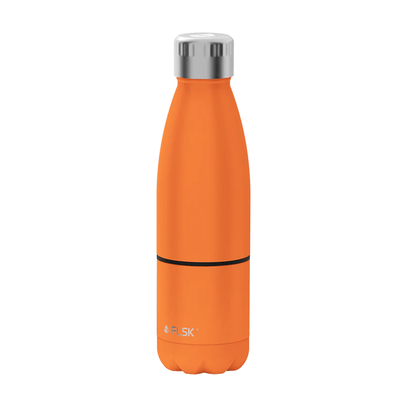 FLSK Trinkflasche mit Becher, orange, 700ml, 28,8cm hoch FL - 2010 - 0700 - 0011