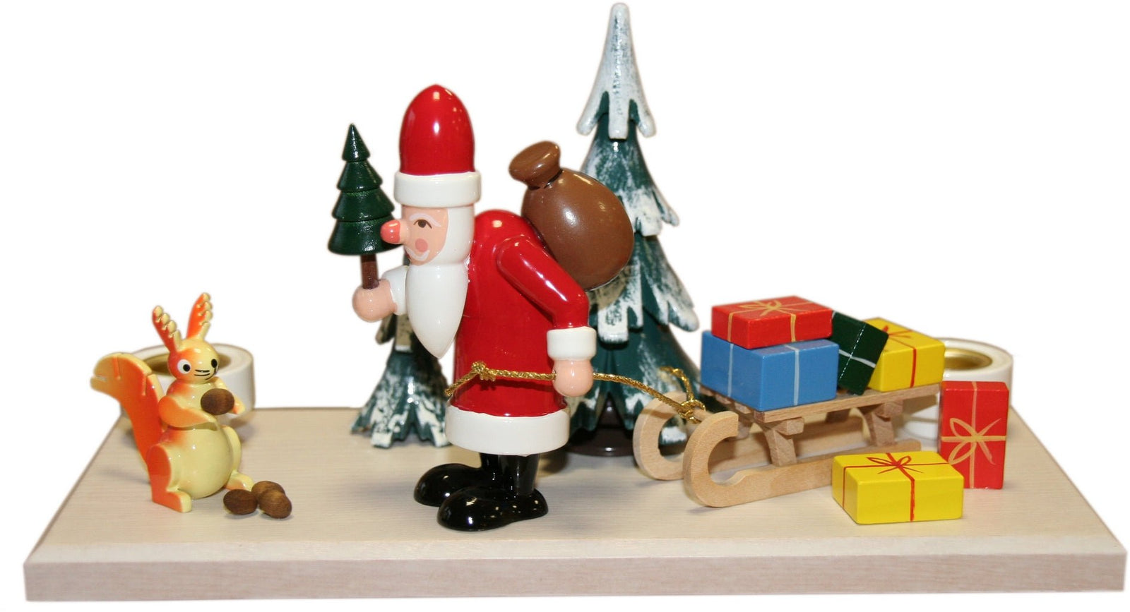 GAH-43421 - Gahlenz - Lichterhalter Weihnachtsmann im Winterwald, groß, 12cm