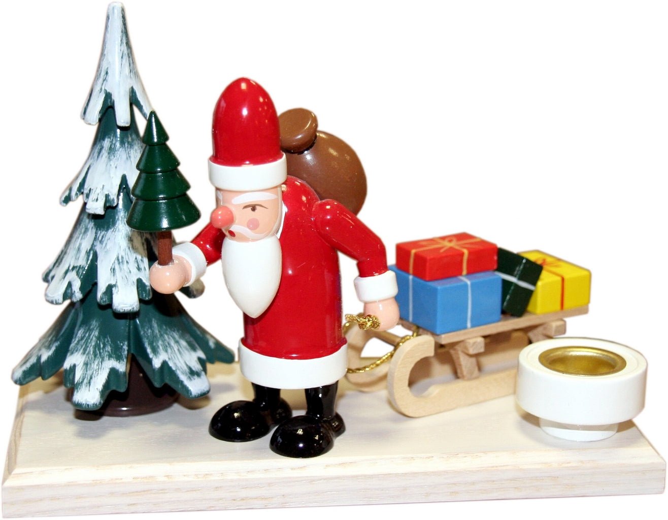 GAH-43431 - Gahlenz - Lichterhalter Weihnachtsmann im Winterwald, klein, 12cm