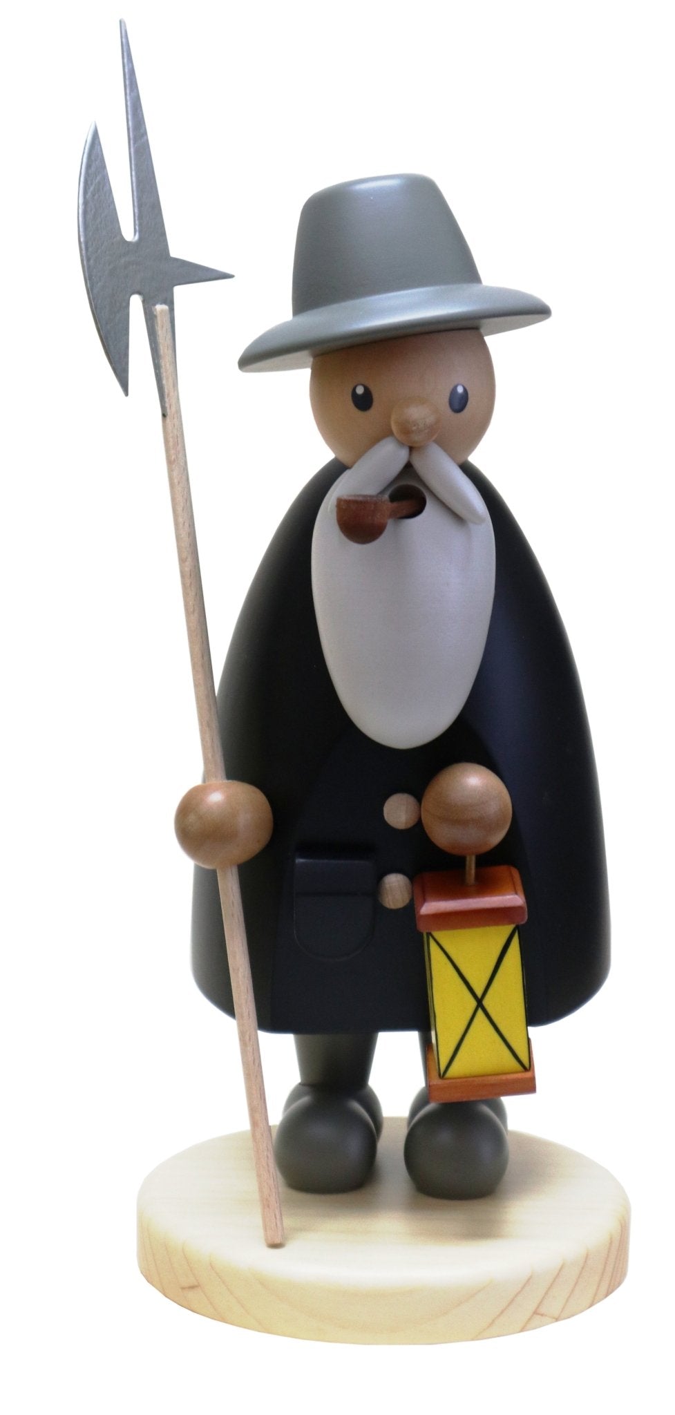 GAH - 16552 - Gahlenz - Räuchermann Nachtwächter mit Laterne gebeizt 27cm, Holzkunst