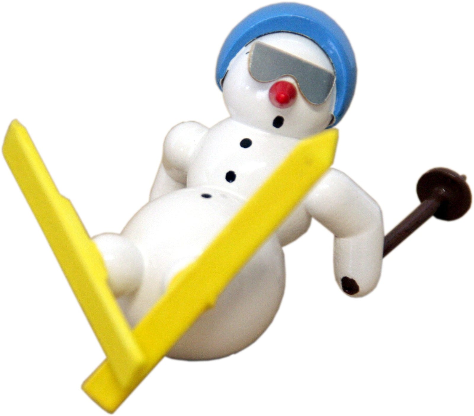 GAH - 38240 - Gahlenz - Snowmen - Group 'Schneemann als Skifahrer mit blauem Helm - 6cm'