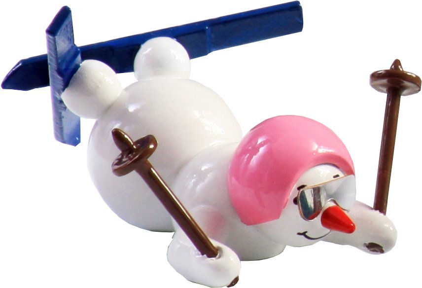 GAH - 38250 - Gahlenz - Snowmen - Group 'Schneemann als Skifahrer mit rosa Helm - 6cm'