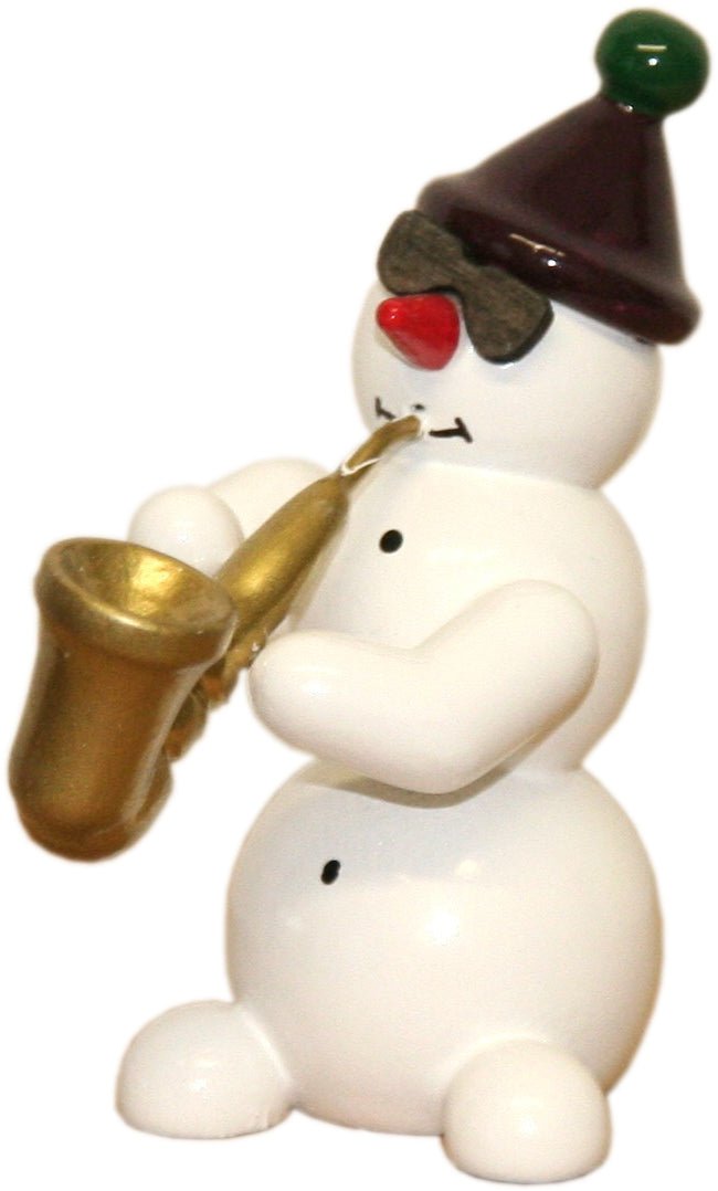 GAH - 38040 - Gahlenz - Snowmen - Group 'Schneemann mit Saxophon - 5,5cm'