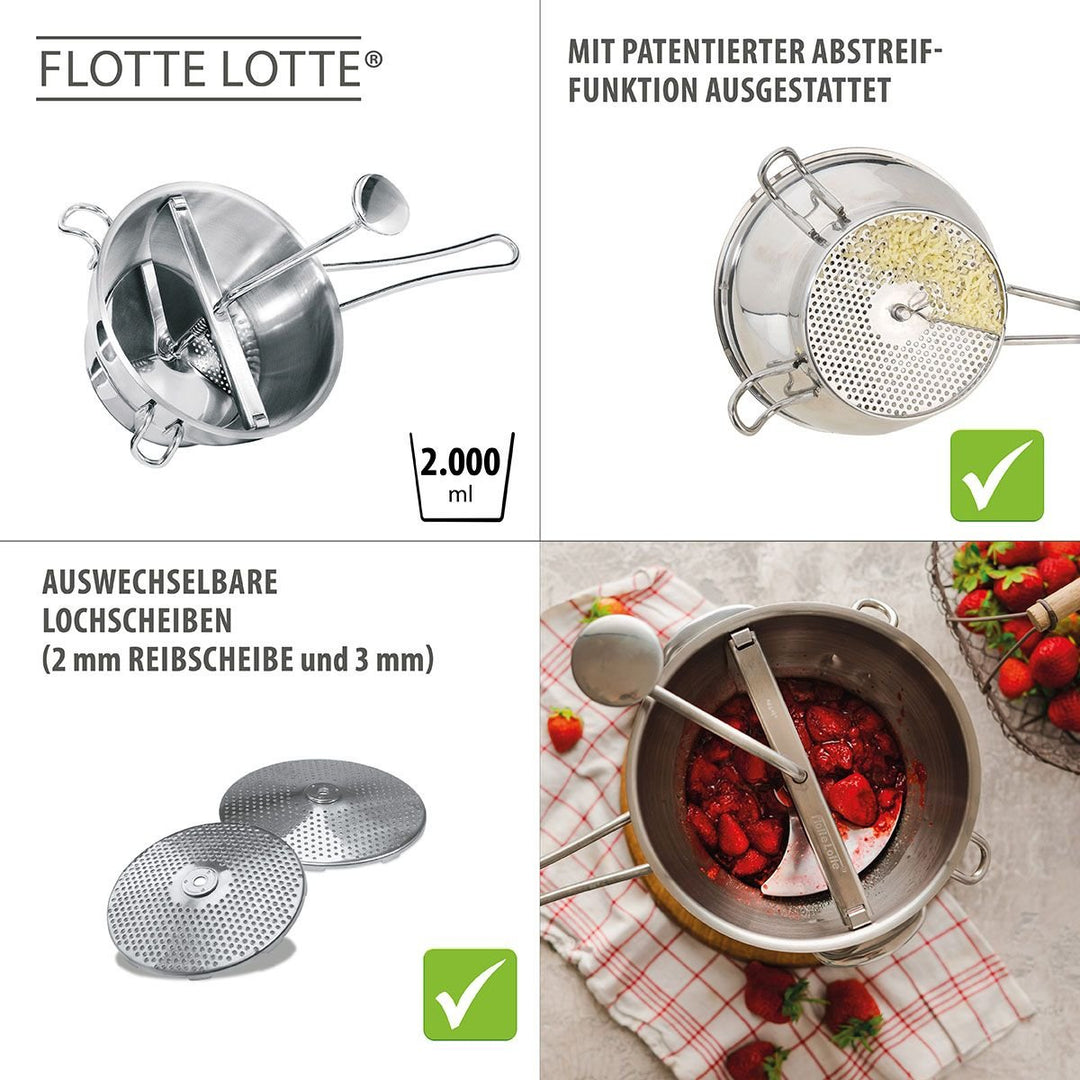  - Gefu, Passiergerät "Flotte Lotte®", multifunktional mit 2 Lochscheiben