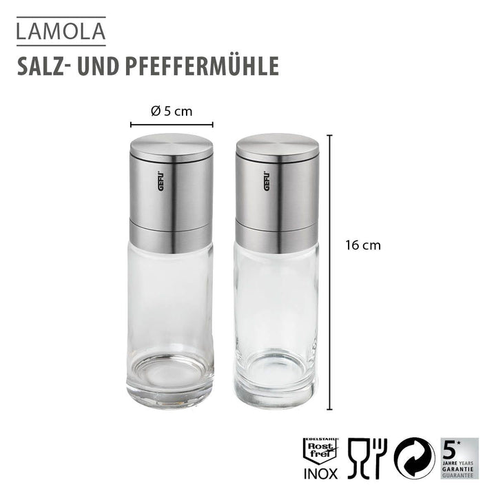 GEF-89578 - Gefu, Salz - und Pfeffermühle "Lamola", 2 Stück