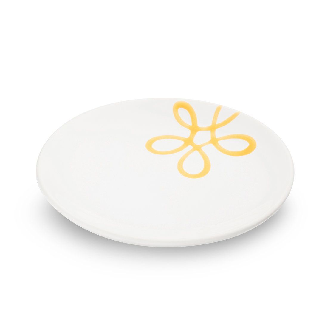 0112TUCU15 - Gmundner Keramik 'Pur Geflammt Gelb - Unterteller Kaffee Cup (Ø 15cm)'