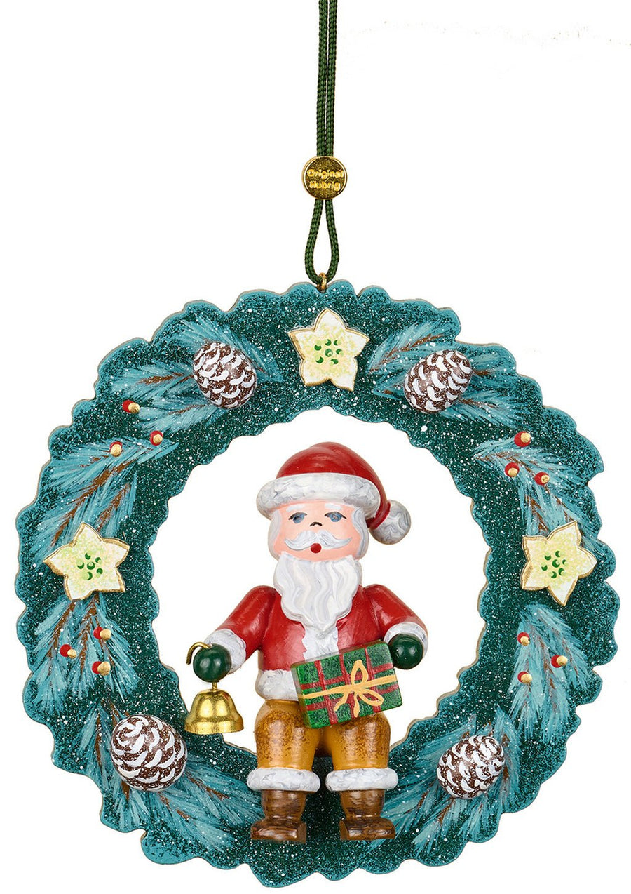 Hubrig Volkskunst 'Baumbehang - Weihnachtsmann Advendskranz 9cm' 2025 HUB - 140h3002