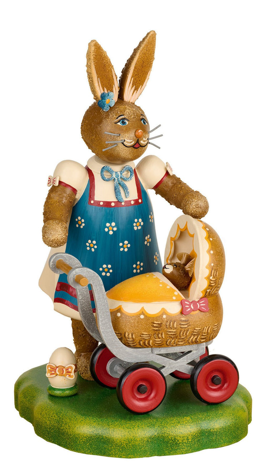 HUB-301h0201 - Hubrig Volkskunst 'Häsin mit Kinderwagen - Unsere Charlotte 20cm' 2025