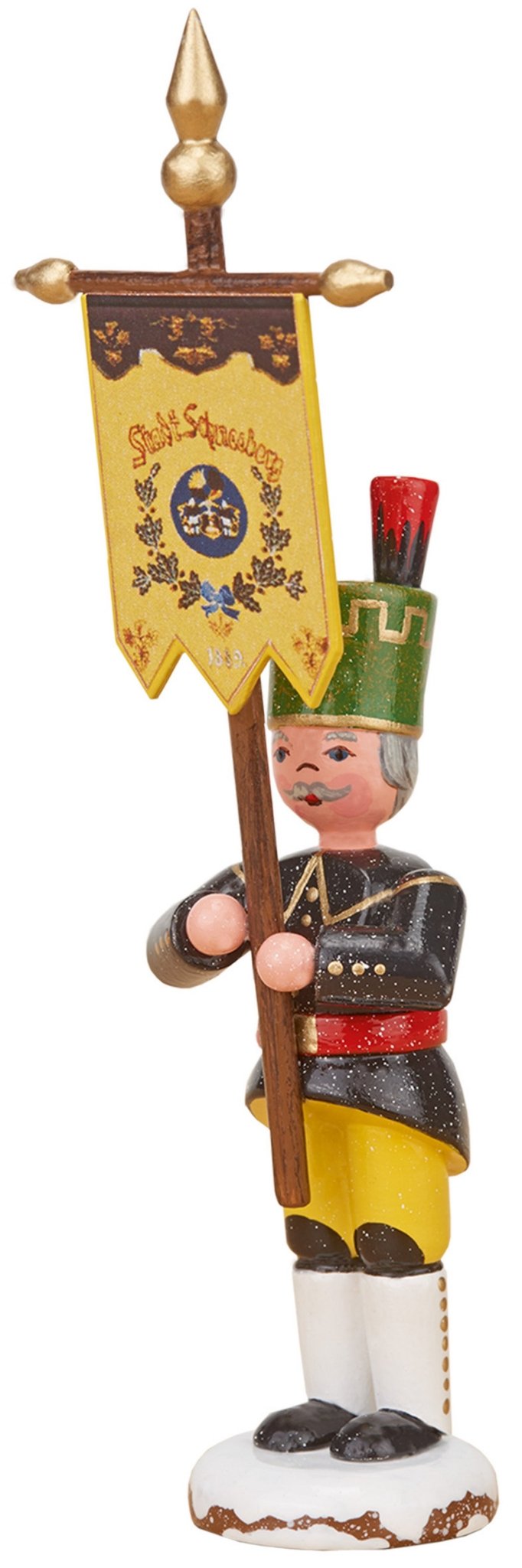 HUB - 110h0047 - Hubrig Volkskunst 'Winterkinder Bergmann mit Standarte 9cm'