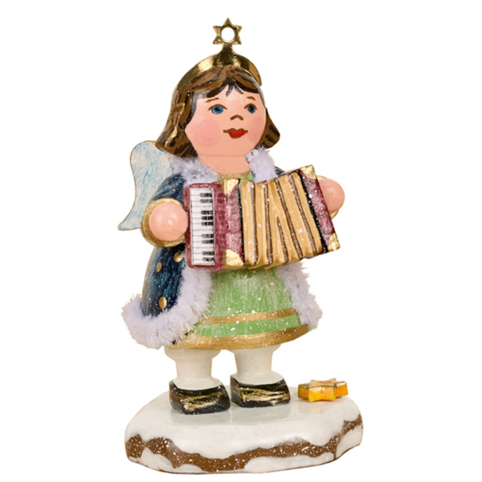 HUB-110h2104 - Hubrig Volkskunst „Copii de iarnă Copilul ceresc cu acordeon - 6,5 cm” 2026