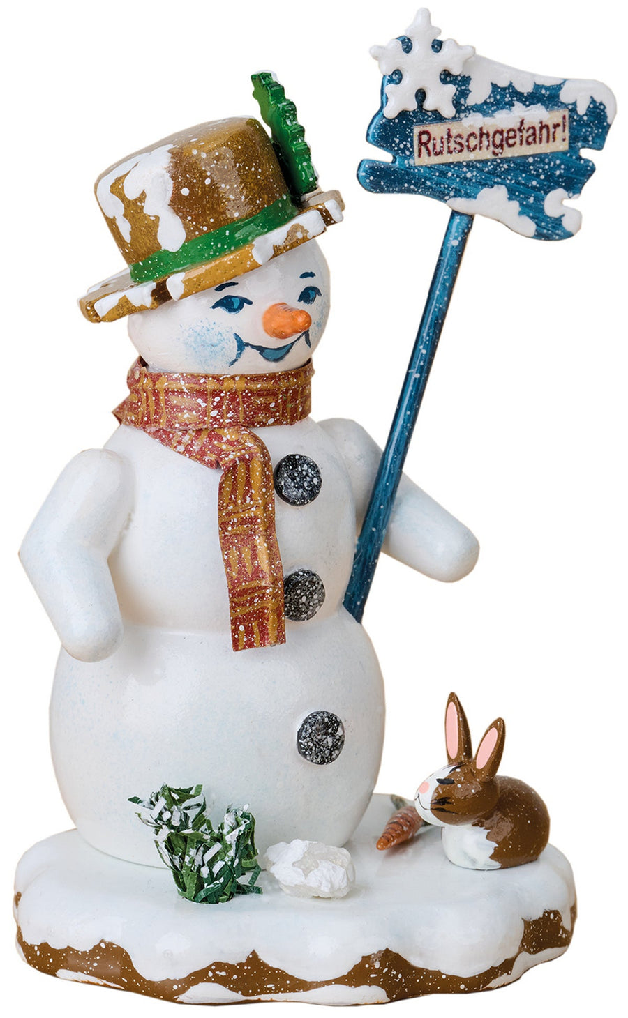 Hubrig Volkskunst 'Winterkinder - Schneemann - Rutschgefahr 9cm' - HUB - 110h0066