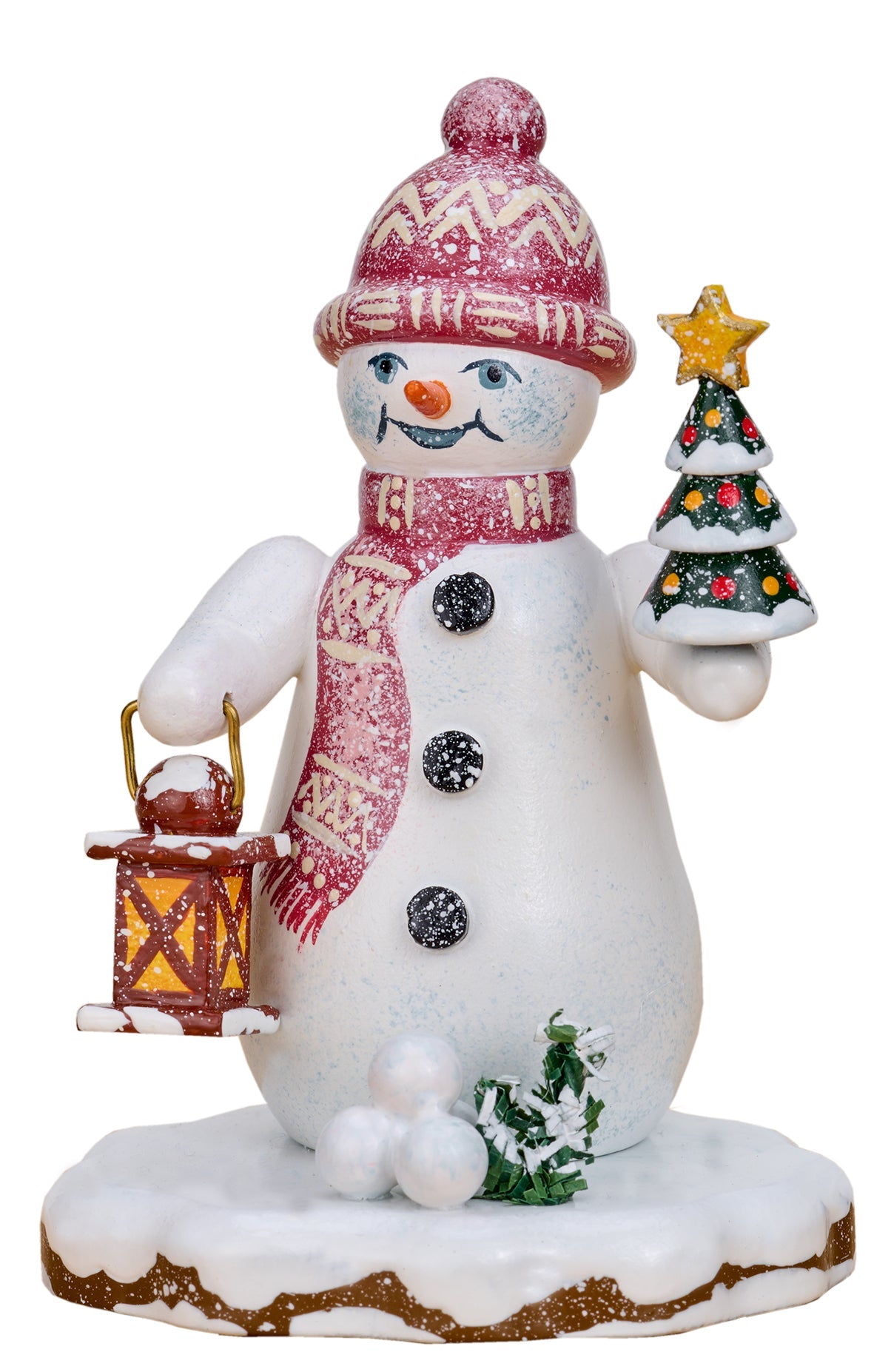 HUB-110h0069 - Hubrig Volkskunst 'Copii de iarnă - Om de zăpadă - Lumină de brad 9cm' 2026