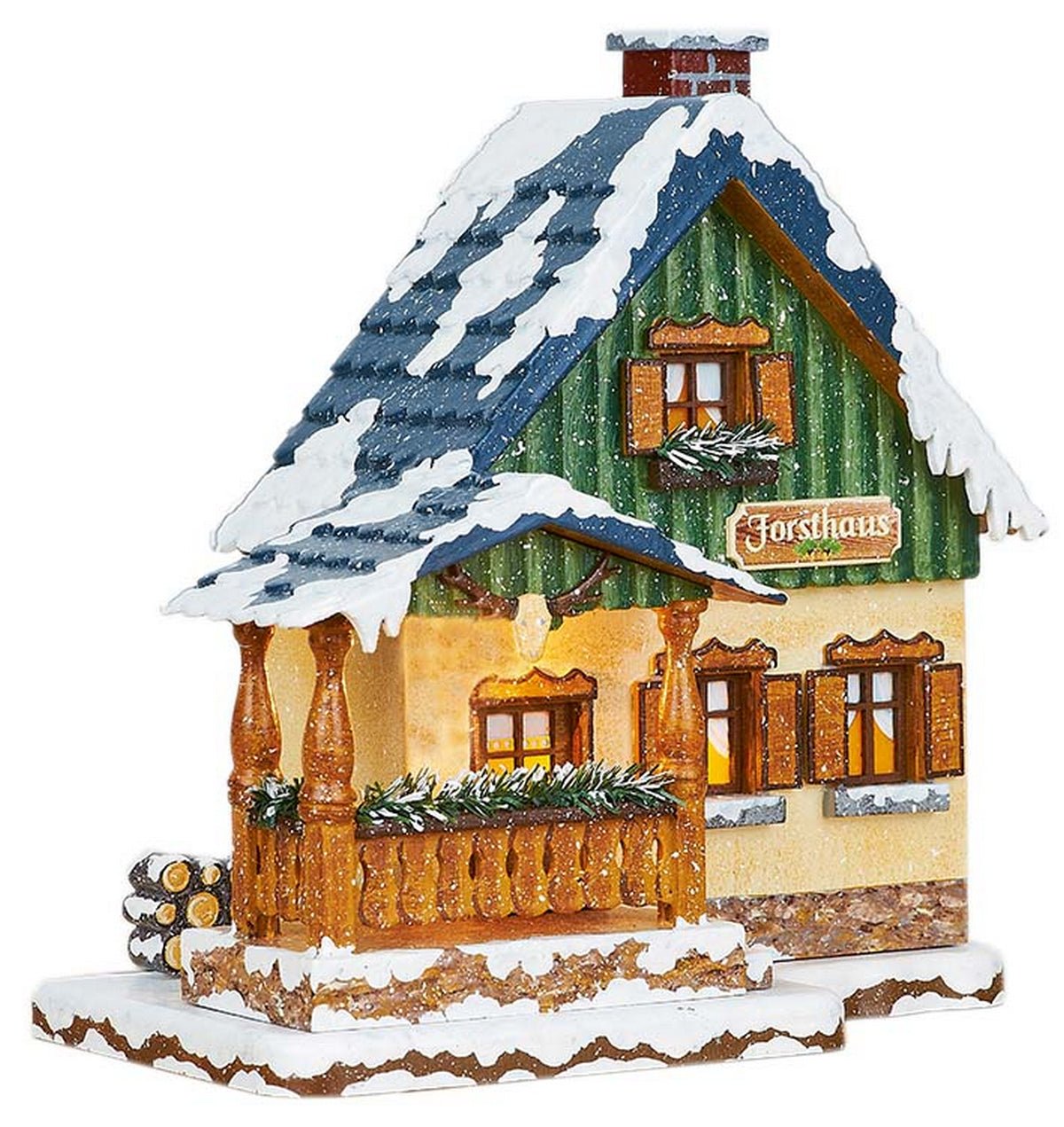 HUB - 400h0007 - Hubrig Volkskunst 'Winterkinder Winterhaus - Forsthaus 15cm'