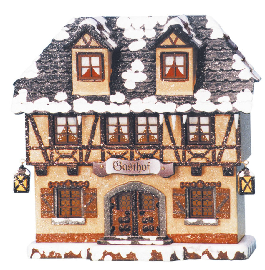 Hubrig Volkskunst 'Winterkinder Winterhaus - Gasthof 15cm' - HUB - 400h0002