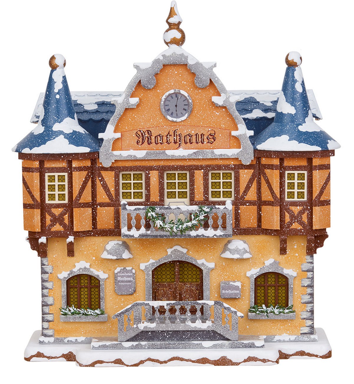 HUB - 400h0008 - Hubrig Volkskunst 'Winterkinder Winterhaus - Rathaus 21cm'